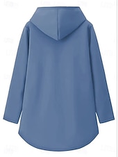 abordables Survêtements pour femmes-Femmes Quotidien Sweat à capuche manche longue À capuche Graphique Lettre Cordon de serrage Imprimé Occasionnel Quotidien Rose Claire Bleu Gris Automne Coupe Ample