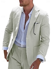abordables Trajes casuales-De los hombres boda en la playa Trajes Pico Rosa Azul Marino Color sólido Estándar Juego de 2 piezas Recto 2 botones