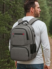 cheap Outdoor Backpacks-Men's Insulated Laptop Backpack with USB Charging Port - Waterproof Business Travel Bag with Lunch Compartment and Reflective Strips for Business Commuting, Outdoor Leisure Travel