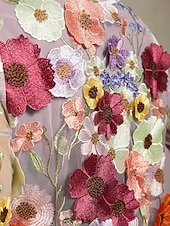  Női Csipke felsők Elegáns Tropikus Terített nyak Szivárvány Nyár