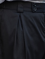 preiswerte Lose-Herren Anzughose Hose Chinos Stoffhosen Tasche Knöpfe Einfach Komfort Formell Party Arbeit Mode Klassicher Stil Schwarz Marineblau Mikroelastisch