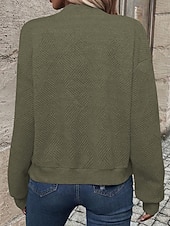 preiswerte Freizeitjacken-Damen Freizeitjacke Strukturierte Jacken Bequem Reißverschluss Mode Modern Lässig Einfach Ausgehen Wochenende Reisverschluss Regulär Stehkragen Normale Passform Langarm Oberbekleidung Schwarz Wei