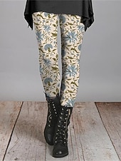 女性用 パンツ レギンス 心地よいレギンス ストリートファッション カジュアル 全長 ハイウエスト フラワー 弾性ウエスト プリント 通気性 快適 伸縮性あり バケーション ストリート デイリーウェア ホワイト 夏 春 秋 レギュラー お買い得  -女性用 パンツ レギンス 心地よいレギンス ストリートファッション カジュアル 全長 ハイウエスト フラワー 弾性ウエスト プリント 通気性 快適 伸縮性あり バケーション ストリート デイリーウェア ホワイト 夏 春 秋 レギュラー