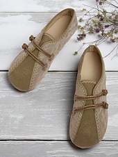 baratos Sapatilhas de mulher-mocassins femininos acolchoados, largos e sem cadarço, com acabamento em camurça sintética, calçados descalços antiderrapantes e conforto aconchegante para uso em casa e em trajes casuais