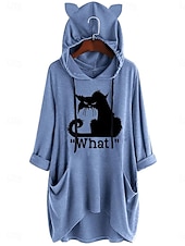 Femmes Sweat à capuche Uni Streetwear Occasionnel manche longue À capuche Hauts Réguliers Rue Fête Avec Poches Imprimé Jaune Rose Claire Bleu Gris Automne Hiver abordables Animaux Tops-Femmes Sweat à capuche Uni Streetwear Occasionnel manche longue À capuche Hauts Réguliers Rue Fête Avec Poches Imprimé Jaune Rose Claire Bleu Gris Automne Hiver