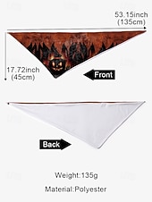 abordables Accesorios de Halloween-Bufanda con estampado de calabaza de Halloween para mujer: pañuelo triangular suave para el cuello ideal para fiestas, cosplay y festivales de otoño.