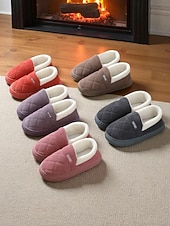 voordelige Damespantoffels &amp; slippers-gewatteerde pantoffels voor dames met voering van imitatiebont – warme huisschoenen voor de winter en koude vloeren