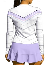 halpa Naisten paita-Naisten Geometrinen Urheilupaita Tennispaita Pitkähihainen Vetoketju Kukka-aihe UPF50+ UV-vastustuskykyinen Erittäin elastinen Kosteuden siirtävä Hengittävä Lentopallo Tennis Golf poolokaulus