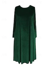 Abito Maxi in Velluto per Donna Abito Nero Abito di Laurea Abito Cocktail Abito Formale Festa Compleanno Festa Matrimonio Ufficio Semplice Maniche Lunghe Girocollo Nera Rossa Viola Verde Primavera economico vestito nero midi-Abito Maxi in Velluto per Donna Abito Nero Abito di Laurea Abito Cocktail Abito Formale Festa Compleanno Festa Matrimonio Ufficio Semplice Maniche Lunghe Girocollo Nera Rossa Viola Verde Primavera