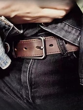 Недорогие Мужские ремни-Мужской ремень из натуральной коровьей кожи – винтажный коричневый ремешок с пряжкой из матового сплава, регулируемый для джинсов, работы, деловой и повседневной одежды