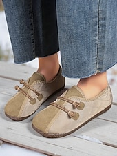 baratos Sapatilhas de mulher-mocassins femininos acolchoados, largos e sem cadarço, com acabamento em camurça sintética, calçados descalços antiderrapantes e conforto aconchegante para uso em casa e em trajes casuais