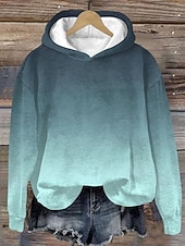 preiswerte Grafikladen Sweatshirts &amp; Hoodies-Damen Kapuzenpullover Grafik Streetwear Lässig Langarm Mit Kapuze Normale Oberteile Straße Ferien Tasche Druck Wein Marineblau Blau Purpur Grau Herbst Winter