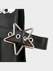 Γυναικεία μαύρα τακούνια πλατφόρμας Mary Jane με τύπωμα νεκροκεφαλής και αγκράφα με αστέρι – γοτθικά παπούτσια για το Halloween για πανκ μόδα, cosplay και θεματικές εκδηλώσεις Χαμηλού Κόστους Για γυναίκες-Γυναικεία μαύρα τακούνια πλατφόρμας Mary Jane με τύπωμα νεκροκεφαλής και αγκράφα με αστέρι – γοτθικά παπούτσια για το Halloween για πανκ μόδα, cosplay και θεματικές εκδηλώσεις