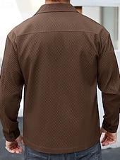 preiswerte Lässige Jacken-Herren Leichte Jacke Freizeitjacke Urlaub Täglich Atmungsaktiv Jacquard Tasche Frühling Herbst Einfach Mode Klassisch Revers Regulär Dunkelgrün Braun Jacken