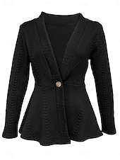 preiswerte Blazer &amp; Anzüge-Damen Wintermantel Bequem Atmungsaktiv Knöpfe Mode Täglich Einfach Outdoor Lässig Täglich Einreihig Regulär V Ausschnitt Normale Passform Langarm Oberbekleidung Schwarz Weiß Rosa Frühling Herbst