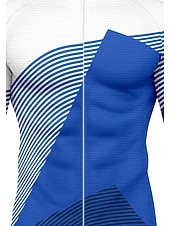 abordables Maillots pour hommes-Homme Hauts Maillot de cyclisme Graphique Géométrique manche longue Cyclisme Maillot Top avec 3 poches arrière Soleil Protection solaire Écran solaire Séchage Rapide Des sports Bleu Rouge Orange