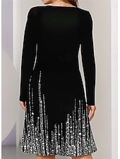 preiswerte Kunst &amp; Design Kleid-Damen Minikleid T-Shirt-Kleid A Linie Kleid Urlaub Lässig Täglich Date Normale Passform Ombre Grafik Abstrakt Langarm Rundhalsausschnitt Schwarz Blau Grün Frühling Herbst Winter