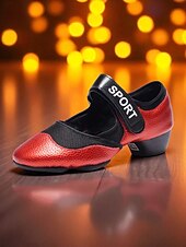 baratos Sapatos de Jazz-Sapatos de dança jazz femininos com sola dividida vermelha e preta - tênis de performance confortáveis e antiderrapantes para prática de dança latina, moderna e de salão