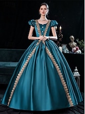 cheap Dresses-Gothic Victorian Vintage Inspired Dress Party Costume Prom Dress Princess Shakespeare Solid Color Ball Gown Fancy Dress Women&#039;s Royal Halloween Carnival Valentine&#039;s Day Party Evening Party Stage