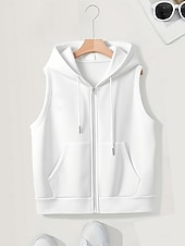baratos Tops Simples-Mulheres Moletom Moletom com zíper Papai Noel Tecido Clássico Casual Sem Manga Com Capuz Tops regulares Casa Dia a Dia Feriado Bolso frontal Preto Branco Roxo Azul Escuro Inverno