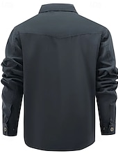preiswerte Cargo-Jacken-Herren Leichte Jacke Cargo-Jacke Freizeitjacke Urlaub Täglich Atmungsaktiv Tasche Herbst Winter Einfach Mode Klassisch Revers Regulär Schwarz Blau Khaki Jacken
