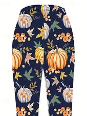 economico Pantaloni di Halloween-Per donna Pantaloni Leggings Leggings comodi Streetwear Casual Lunghezza intera Vita Alta Zucca Elastico in vita Stampato Traspirabilità Confortevole Elasticizzato Vacanza Streetwear Abbigliamento