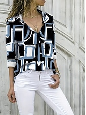 halpa Juhlapuserot-Naisten Paita Pusero Napit Painettu Skottiruutukuvio Pallokuosi Vapaa-aika Pitkähihainen Paitapuserokaula-aukko Tavalliset topit Päivittäin Työ Sininen Musta Valkoinen Punastuvan vaaleanpunainen Khaki