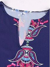 billiga Boho-klänning-Dam Maxiklänning Sheath Dress A linjeklänning Fit And Flare Klänning party Ledigt Boho Fest Dagligen Kvällsfest Lös passning Blommig Grafisk Färgblock Ärmlös V-hals Purpur Vår Höst Vinter