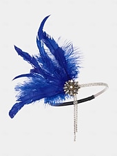economico Accessori per capelli da donna-Cerchietto con piume da donna anni &#039;20 con fiore di strass - accessorio per capelli vintage in stile flapper in stile Gatsby