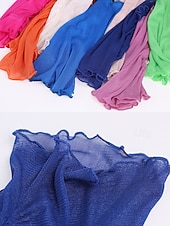 baratos Lenços Femininos-lenço de pescoço transparente de seda feminino – bandana tubular com babados, gargantilha elegante para escritório, viagens, festas e trajes noturnos