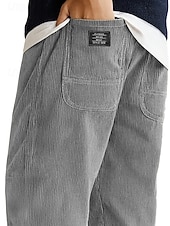 economico Gamba Dritta-Per uomo Pantaloni da tuta Pantaloni Pantaloni in velluto a coste Pantaloni casual Coulisse Elastico in vita Gamba Dritta Tinta unica Semplice Traspirante Lunghezza intera Casuale Quotidiano Uscire
