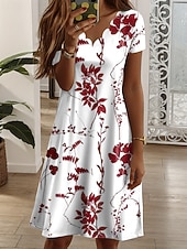 Dámské Mini šaty Tričkové šaty Letní šaty Áčkové šaty prázdniny Na běžné nošení Denní Běžný Květinový Grafika Krátký rukáv Do V Tmavě žlutá Žlutá Světle zelená Světlá růžová Léto Jaro levne květinové šaty-Dámské Mini šaty Tričkové šaty Letní šaty Áčkové šaty prázdniny Na běžné nošení Denní Běžný Květinový Grafika Krátký rukáv Do V Tmavě žlutá Žlutá Světle zelená Světlá růžová Léto Jaro