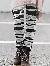 economico Pantaloni di Halloween-Per donna Pantaloni Leggings Leggings comodi Streetwear Casual Lunghezza intera Vita Alta A righe Elastico in vita Stampato Traspirabilità Confortevole Elasticizzato Vacanza Streetwear Abbigliamento