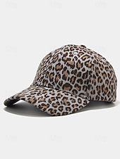 levne Dámské klobouky-Dámská baseballová čepice s leopardím vzorem – nastavitelná čepice s oblou krempou a přezkou, lehká ochrana proti slunci pro ležérní outfity, cestování, běh a outdoorové aktivity