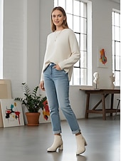 baratos Botas de tornozelo-Botas femininas de cano curto com detalhes em pérolas - botinhas curtas de salto bloco e estilo urbano chique para looks casuais e de rua da moda