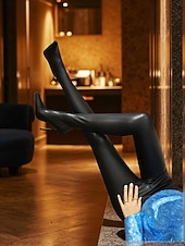 baratos Botas da moda-Botas femininas de salto alto e cano alto - ajuste elástico em couro sintético, bico fino, salto agulha, botas sensuais acima do joelho para mulheres, ideais para festas urbanas