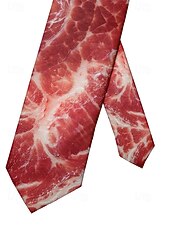 preiswerte Halloween-Zubehör-Herren-Halloween-Krawatte mit Fleisch-Print – lustiges und einzigartiges Steak- und Speck-Design, perfekt für Halloween-Partys und Kostümveranstaltungen