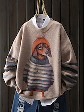 Χαμηλού Κόστους Ανθισμένα Φούτερ-Γυναικεία Φούτερ πουλόβερ με κουκούλα και πουλόβερ Κουρελού Στάμπα Φλοράλ Ριγέ Κομψό στυλ street Καθημερινό Μακρυμάνικο Με Κουκούλα Κανονικά μπλουζάκια Δρόμος Αργίες Εξόδου