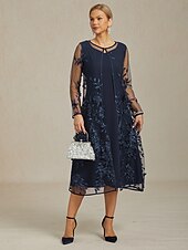 billiga Blazers och kostymer-damjacka kavaj spets broderad paljett elegant blommig formell årsdag bröllopsgäst cocktailparty öppen framsida lång rund hals normal passform långärmad ytterkläder marinblå