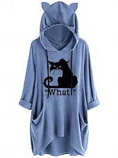 Femmes Sweat à capuche Uni Streetwear Occasionnel manche longue À capuche Hauts Réguliers Rue Fête Avec Poches Imprimé Jaune Rose Claire Bleu Gris Automne Hiver abordables Animaux Tops-Femmes Sweat à capuche Uni Streetwear Occasionnel manche longue À capuche Hauts Réguliers Rue Fête Avec Poches Imprimé Jaune Rose Claire Bleu Gris Automne Hiver