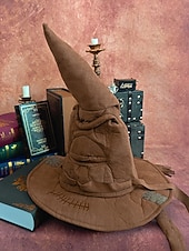 billige Halloween-tilbehør-Halloween-heksehatt til dame, vintage-stil trollmannskostymetilbehør, perfekt for cosplay og halloween-fester