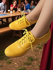 economico Scarpe oxford da donna-scarpe oxford stringate da donna nere - scarpe eleganti retrò con tacco basso per look da festival della birra, Oktoberfest, eventi autunnali e stile retrò casual