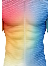 tanie Męskie koszulki-Męskie Topy Koszulka rowerowa Ombre Graficzny Przejście kolorów Długi rękaw Rower Dżersej Top z 3 tylnymi kieszeniami Słońce Ochrona przed słońcem Filtr przeciwsłoneczny Szybkie wysychanie Sport
