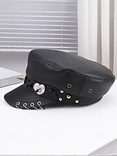 abordables Accessoires d&#039;Halloween-Femmes Beret Tissu en polyester faux cuir Punk ancien Style Gothique Automne Hiver Toutes saisons
