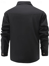 preiswerte Cargo-Jacken-Herren Leichte Jacke Cargo-Jacke Freizeitjacke Urlaub Täglich Atmungsaktiv Tasche Herbst Winter Einfach Mode Klassisch Revers Regulär Schwarz Blau Khaki Jacken