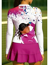 halpa Naisten paita-Naisten Sukupuolineutraali Geometrinen Abstrakti taide Urheilupaita Tennispaita Pitkähihainen Vetoketju Kukka-aihe UPF50+ UV-vastustuskykyinen Erittäin elastinen Kosteuden siirtävä Hengittävä