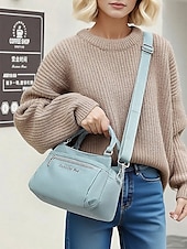 cheap Crossbody Bags-Women's large capacity multi-compartment storage lightweight waterproof nylon crossbody bag with adjustable shoulder strap, Casual style, Suitable for daily use and going out