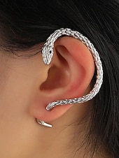 halpa Muotiasusteet-Naisten halloween-käärmekorvakorut – goottilainen käärmekorvakoru, jossa vihreät kristallisilmät, punk-tyyliset korut naamiaisiin ja cosplayhin