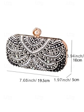 זול תיקי ערב וקלאצ'ים-תיק קלאץ' ערב לנשים מעוטר פנינים, חרוזי קריסטל ועיצוב וינטג' בסגנון אר-דקו – תיק יד אלגנטי לאירועים מיוחדים ומסיבות