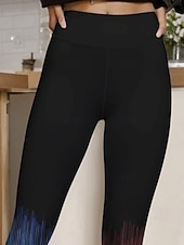 billiga -Dam Byxor Damasker Streetwear Ledigt Fullängd Hög midja Lutning Elastisk midja Mönster Mateial som andas Bekväm Elastisk Semester Gata Dagliga kläder Rubinrött Blå Sommar Vår Höst Normal